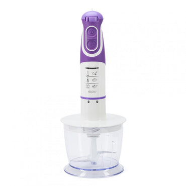 Mixer vertical Heinner Charm, 600W, 5 viteze, functie Turbo, tel, tocator, Alb/Mov