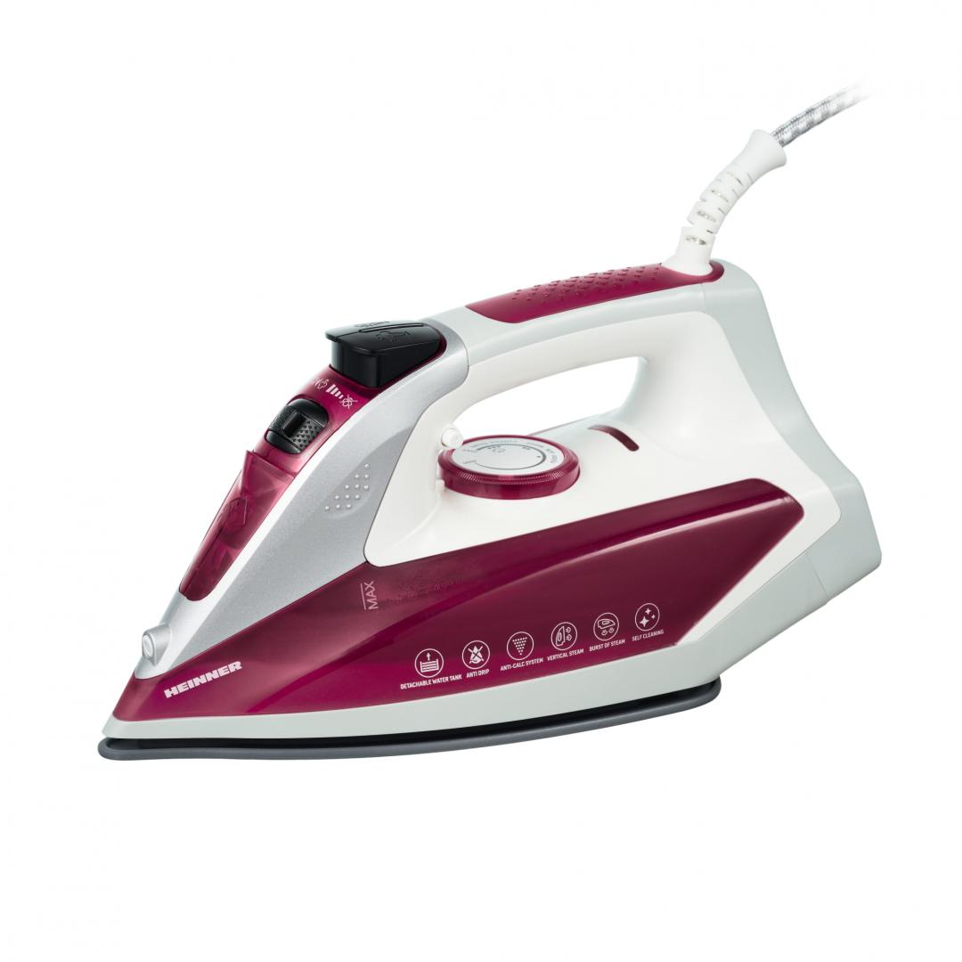 Fier De Calcat Heinner Hsi-2200Pp, Calcare Uscata/Spray/Jet De Abur, Rezervor Apa Detasabil, Talpa Ceramica, Auto-Curatare, Functie Anti- Picurare, Functie Anti-Calcar, Capacitate Rezervor Apa: 190Ml, Putere: 2000-