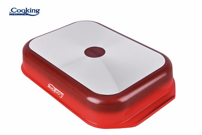 Tava Cooking by Heinner Red Line, aluminiu turnat, acoperire ceramica, 39.5 x 26 x 6.3 cm