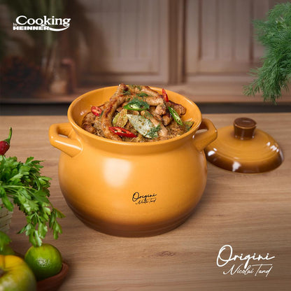 Oala 6L ceramica cu capac Cooking by Heinner - Origini Chef Nicolai Tand, 19 x 19.5 cm