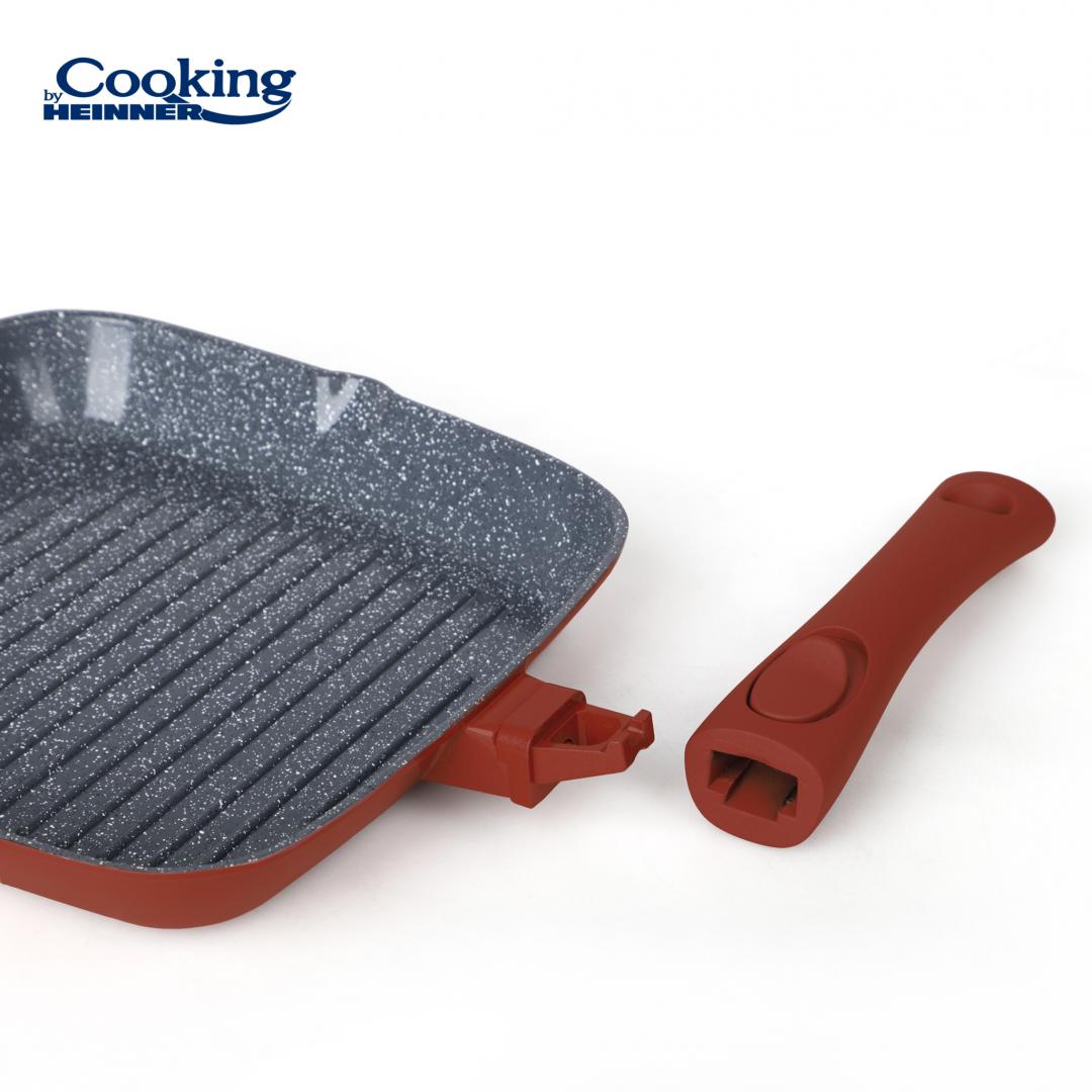 Tigaie grill cu capac Cooking by Heinner Calabria, aluminiu, 28x4cm