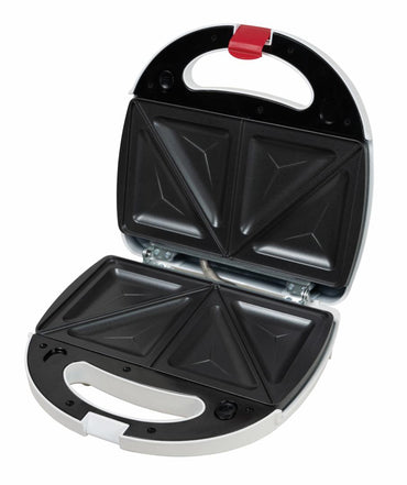Sandwich maker Heinner SM-K750W, 750 W, placi antiadezive fixe tip grill, Alb