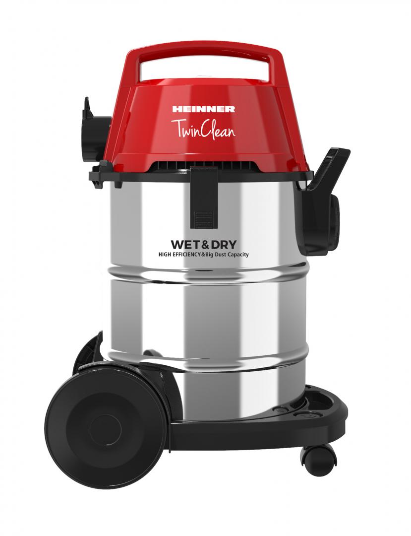 Aspirator multifunctional umed & uscat Heinner TwinClean HVC-MWD1400RD, 1400 W, 21 l capacitate, 6 l sac textil, functie suflare, filtru Hepa, perie aspirare uscata, perie aspirare umeda, perie spatii inguste