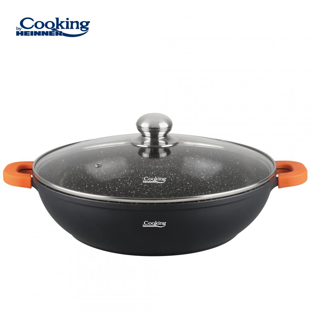 Cratita 5.5 L Cooking by Heinner Dark Line cu capac, aluminiu turnat, 32x8.5cm