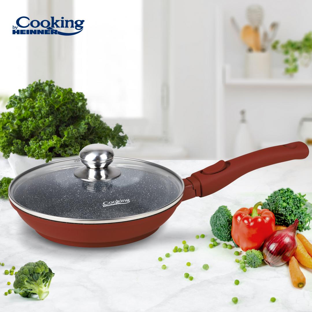 Tigaie grill cu capac Cooking by Heinner Calabria, aluminiu, 24x4cm