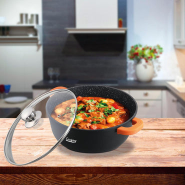 Cratita 2.3L Aluminiu Turnat+Capac, Dark Line, Cooking By Heinner