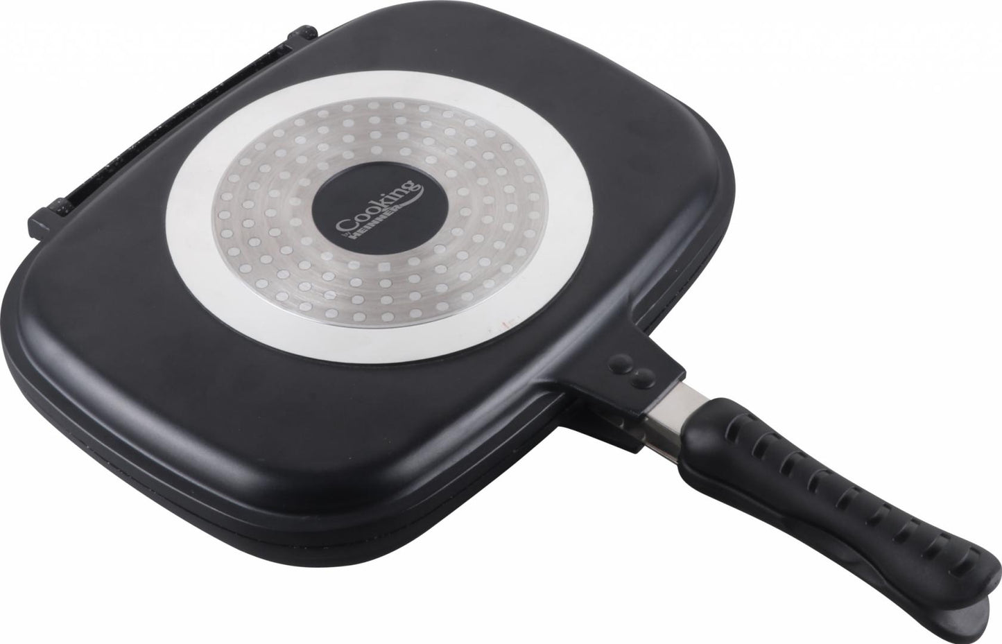 TIGAIE DUBLA DREPTUNGHIULARA TIP GRILL,ALUMINIU,32x24x7.5 CM,DARK LINE INDUCTIE, COOKING BY HEINNER