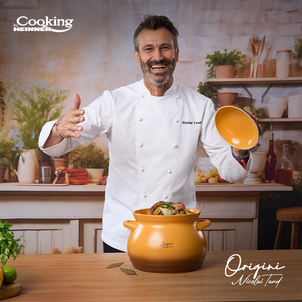 Oala 6L ceramica cu capac Cooking by Heinner - Origini Chef Nicolai Tand, 19 x 19.5 cm