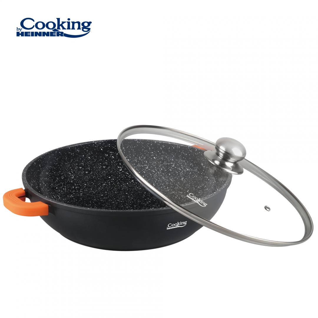 Cratita 5.5 L Cooking by Heinner Dark Line cu capac, aluminiu turnat, 32x8.5cm