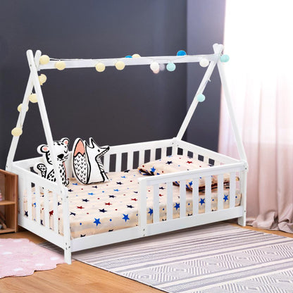 Pat casuta, alb 147.5x75cm, U-Grow