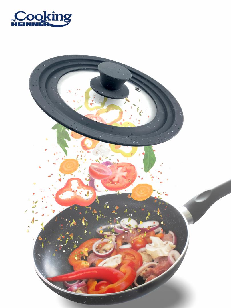 Capac Sticla Cu Margine Din Silicon Ajustabila Pe 3 Dimensiuni 22/24/26 Cm, Cooking By Heinner