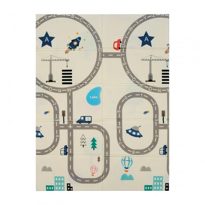 Covor de joaca pentru copii U-Grow, din spuma, pliabil, 2 fete, impermeabil, izolant, 120 x 180 x 1 cm, circuit