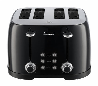 Prajitor de paine FRAM FTP-800BK, 1600W, capacitate 4 felii, 6 nivele de rumenire, Negru