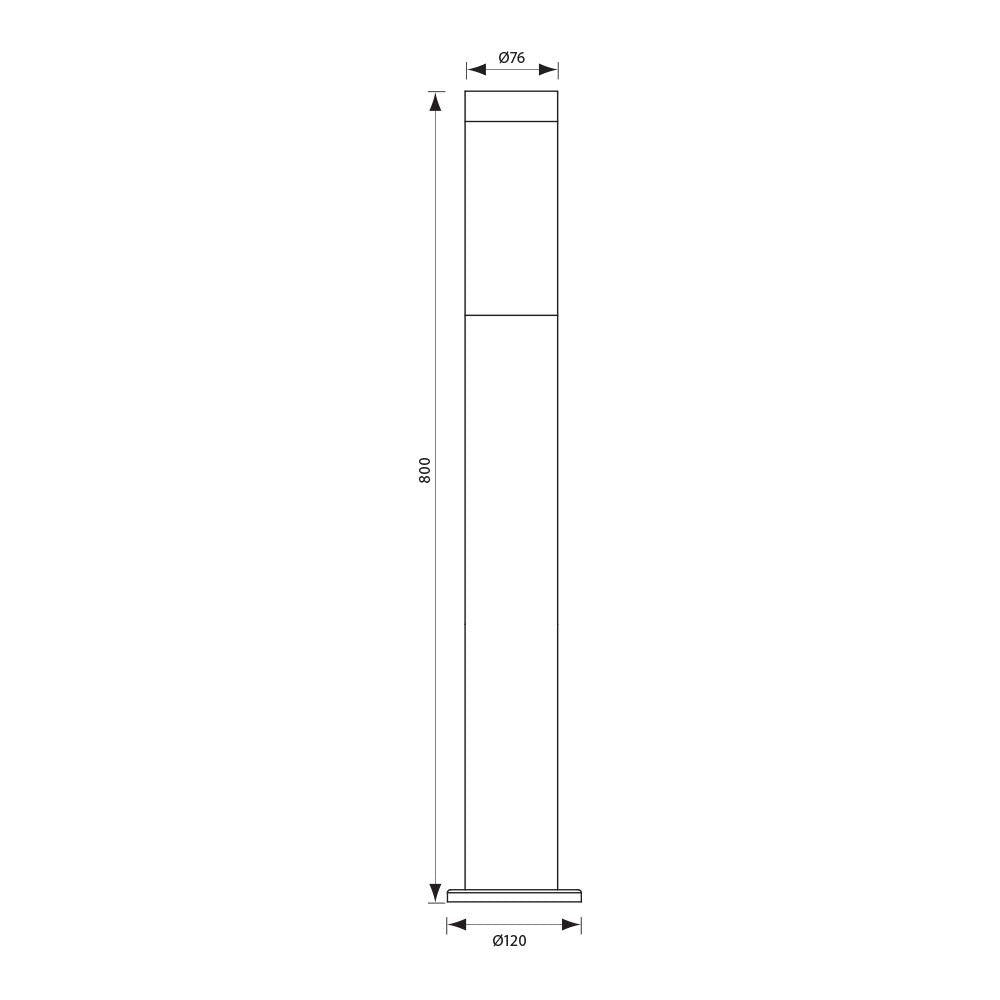 Stalp Pentru Iluminat Exterior Vivalux Tokyo, E27, Max. W, Ip44 ,&Oslash;76X800Mm, Nichel, Bec Neinclus