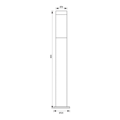 Stalp Pentru Iluminat Exterior Vivalux Tokyo, E27, Max. W, Ip44 ,&Oslash;76X800Mm, Nichel, Bec Neinclus