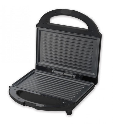Sandwich maker Heinner SM-H700BK, 700 W, placi antiadezive fixe tip grill, Negru