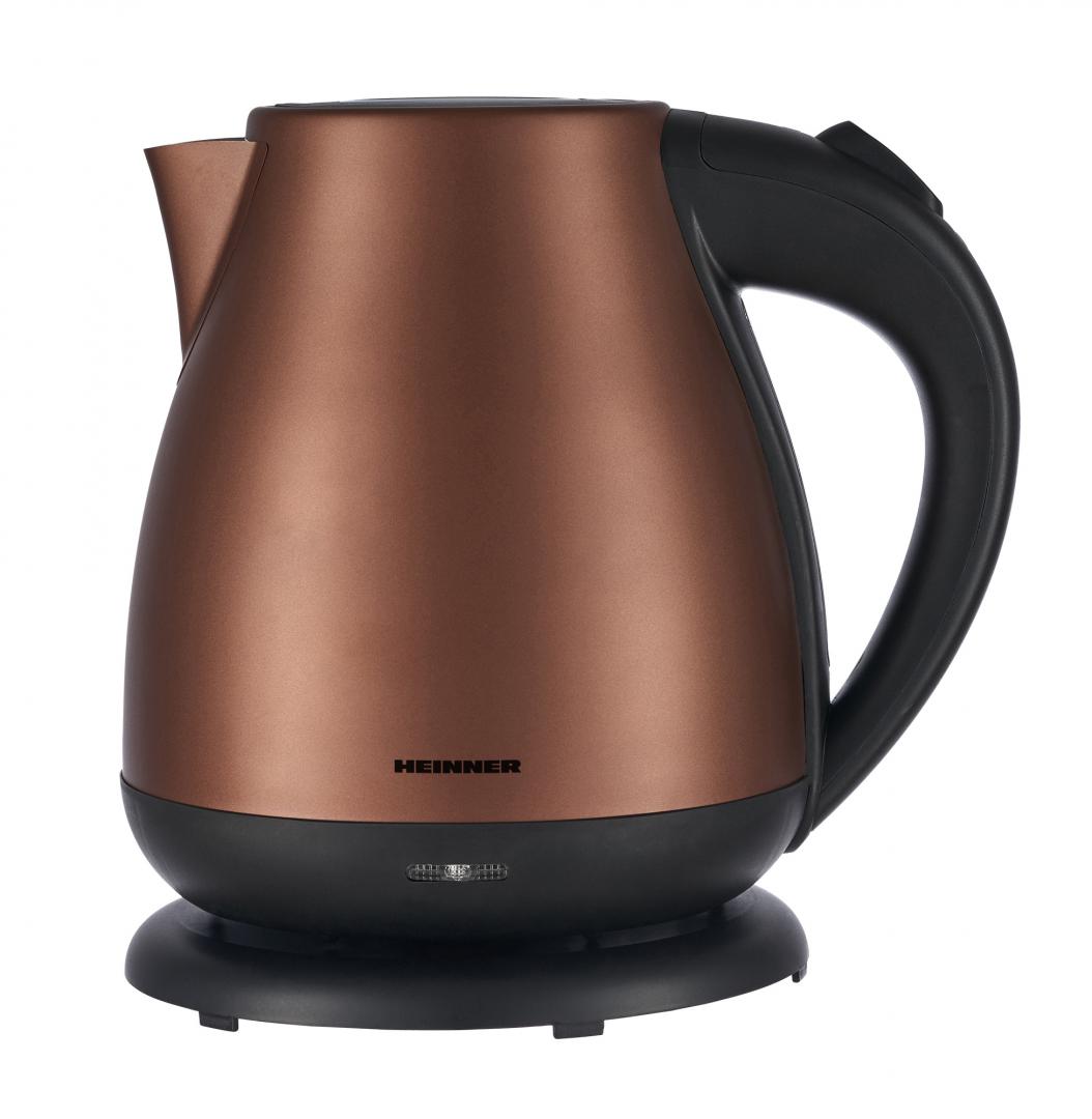 Fierbator Heinner HEK-17IXC, 1850-2200 W, 1.7 L, element incalzire inox, oprire automata, inox, Maro