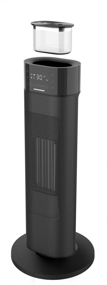 Radiator ceramic cu umidificare Heinner HCH-LH2000BK, 2000 W, Functie umidificare, Display LED, Control touch, Telecomanda, Functie ECO, Oprire automata, Functie Oscilare, Negru