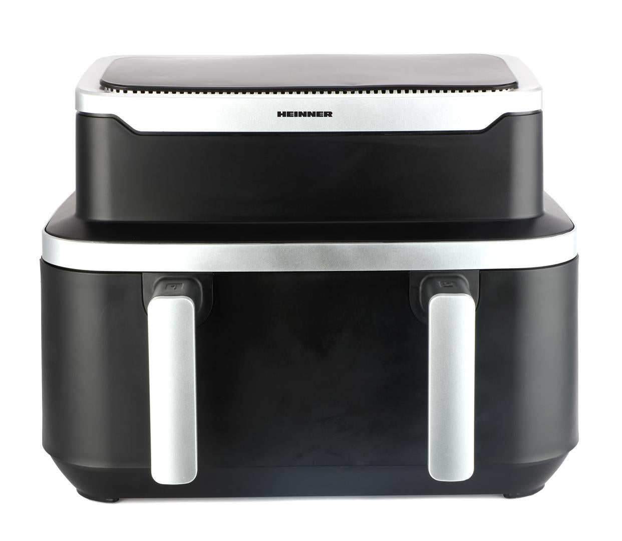 Friteuza dubla cu aer cald Heinner match&sinc HAF-DDB9BK26, 2600w, capacitate totala 9l, control digital individual, termostat reglabil 60-200 grade, negru