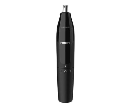 Trimmer pentru nas/urechi Philips NT1620/15, baterie, lavabil, utilizare umed si uscat, Negru