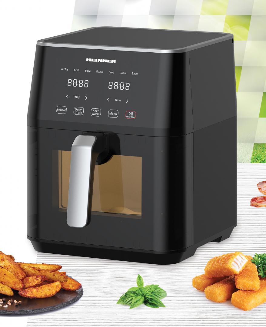 Friteuza cu aer cald Heinner cyclonefry cook HAF-M7BK1800 , 1500-1800w, capacitate 7l, display digital cu control touch, termostat reglabil 40-200 grade, Negru