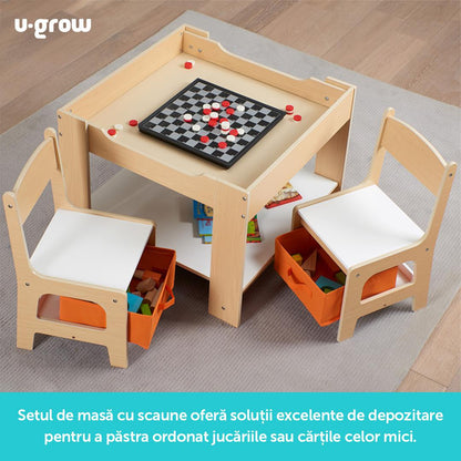 Set Masuta Si 2 Scaune , Lemn Natur, U-Grow