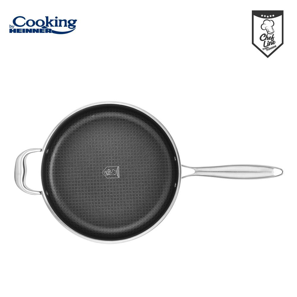 Tigaie adanca cu capac sticla Cooking by Heinner Titanium, 3 straturi, inox, 28 x 7.5 cm, 4.2 L