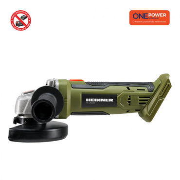 Polizor unghiular pe acumulator Heinner HR-LPU001, 18 V, 9500 RPM, 125 mm diametru disc, tehnologie OnePower, fara acumulator/incarcator