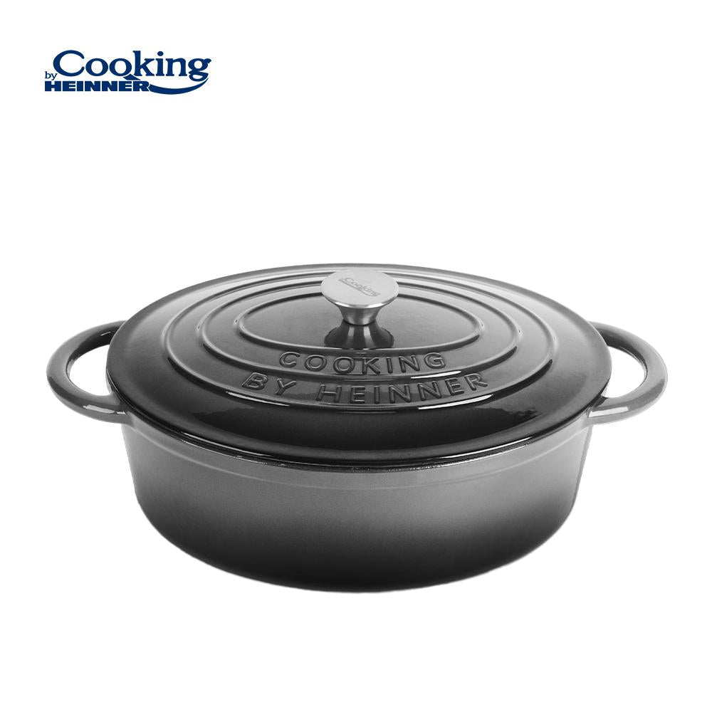 Oala 9L fonta emailata cu capac Cooking by Heinner Marble Grey37 x 29 x 15 cm