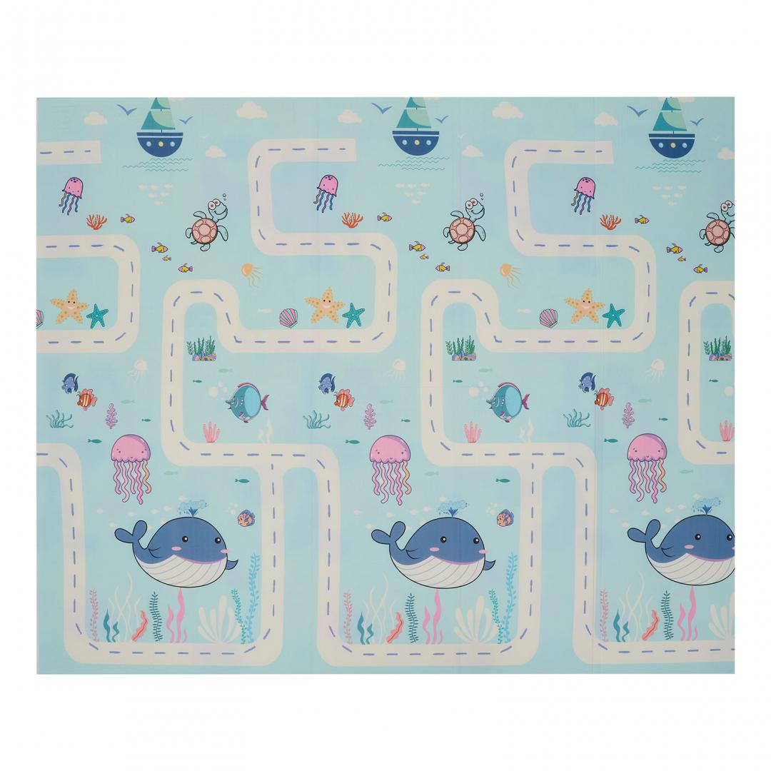 Covor de joaca pentru copii U-Grow, din spuma, pliabil, 2 fete, impermeabil, izolant, 180 x 200 x 1 cm