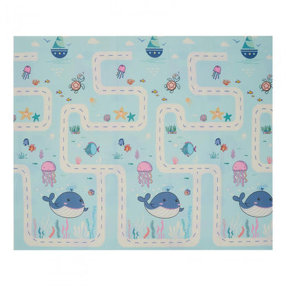 Covor de joaca pentru copii U-Grow, din spuma, pliabil, 2 fete, impermeabil, izolant, 180 x 200 x 1 cm