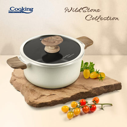 Cratita 2.5L cu capac Cooking by Heinner Wild Stone, aluminiu, 20x9.5cm
