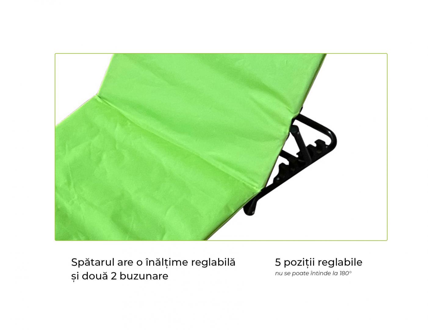 Covor plaja tip sezlong Heinner 51x141x45cm, lime