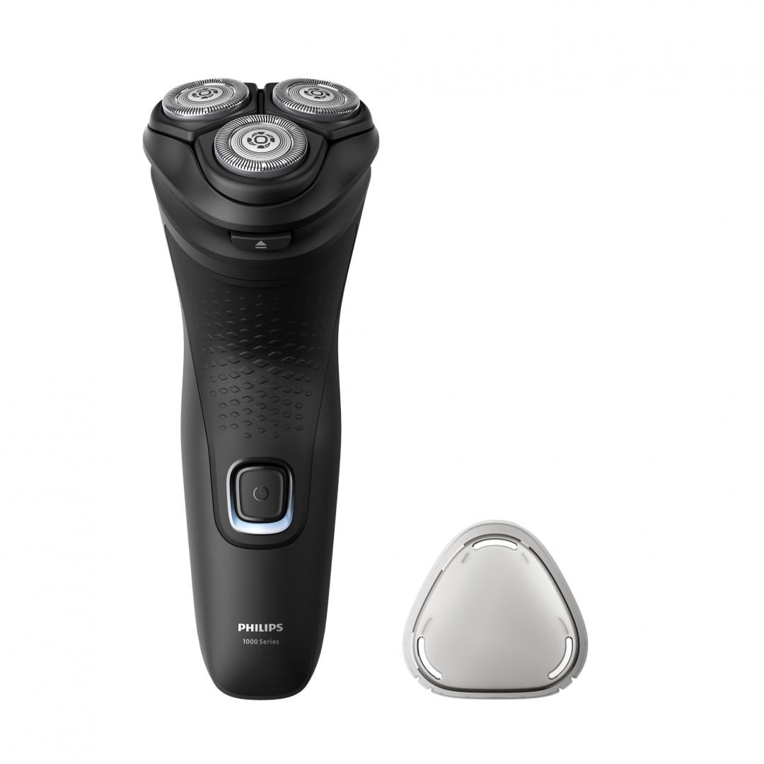 Aparat de ras PHILIPS Shaver Seria 1000 S1141/00, barbierit umed şi uscat, fara fir, capete 4D flexibile, lame autoascutire, 40 min, capac de protectie, Negru