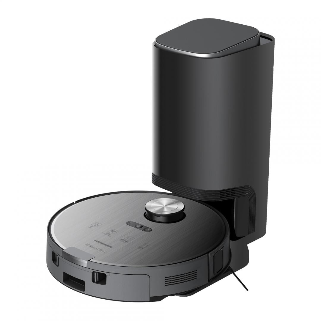 Robot de aspirare Heinner HI-RoboX PRO+ HRVC-MAI52DSBK, WI-FI, aspirator si mop, 14.4V/ 5200 mAh, putere aspirare 4000Pa, motor BLDC, navigatie LDS, AI Technology, autonomie 200 min, recipient praf: 230 ml, rezervor apa: 240 ml, negru