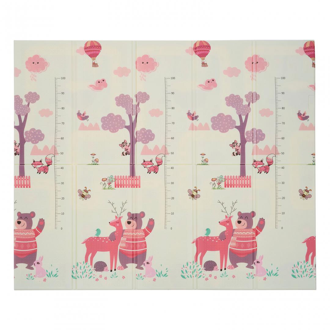 Covor de joaca pentru copii U-Grow, din spuma, pliabil, 2 fete, impermeabil, izolant, 180 x 200 x 1 cm