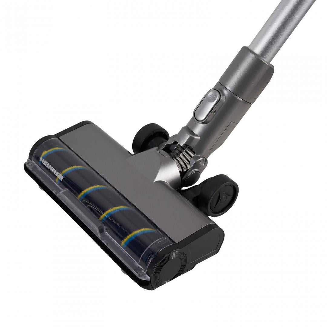 Aspirator vertical HEINNER VERTICLEAN PRO HSVC-MBD25.9S, filtrare ciclonica, acumulator li: 25.9v, putere: 450w si 3 viteze, autonomie max 20 min, display led, capacitate 0.7l, filtru hepa, silver