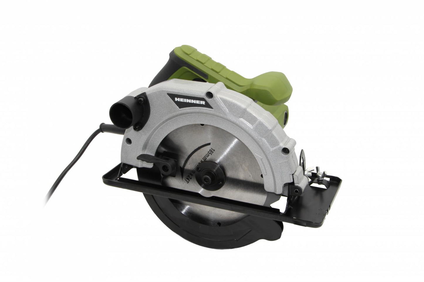 Fierastrau circular Heinner, 1400 W, 230 V, 5000 RPM, 185 mm diametru disc + sina ghidaj + set perii carbune + imbus