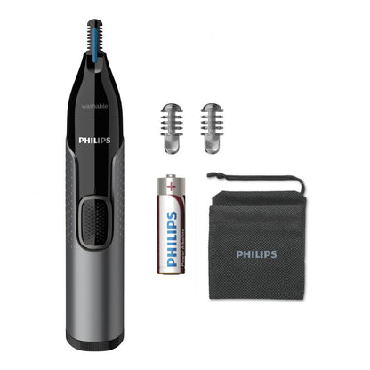 Trimmer Pentru Nas Si Urechi Philips Nt3650/16, Baterie, Lavabil, Tehnologie Precision Trim, Otel Inoxidabil, Pieptene Pentru Sprancene, Pieptene 5 Mm, L X A X I (Mm)