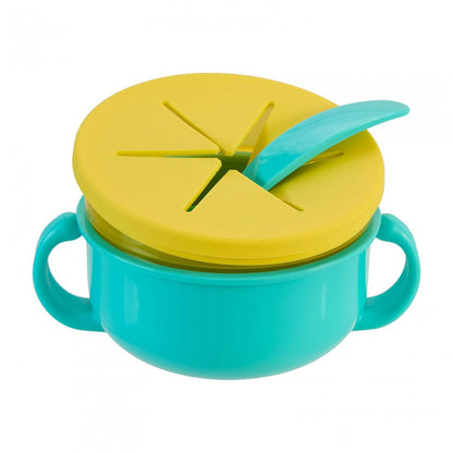 Bol 2 In 1 Pentru Snackuri Si Lingurita, Blue, U-Grow