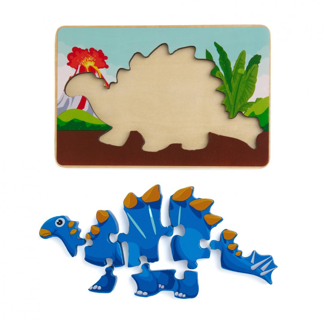 Puzzle Din Lemn Tuojiangosaurus, 8 Piese, Momki