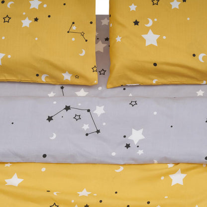 Lenjerie de pat Heinner microfibră, design stele, dimensiune KS