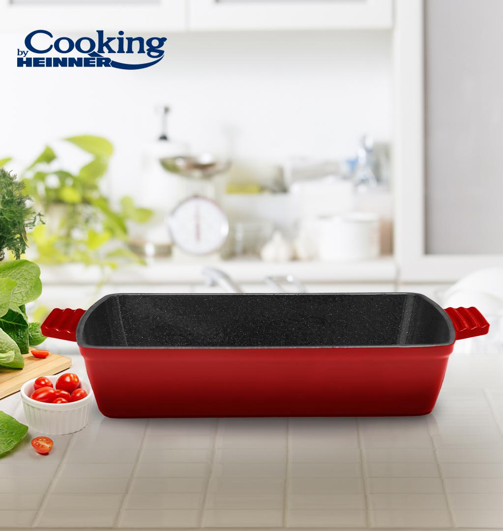Tava Cooking by Heinner Red Line, fonta emailata, 33 x 23 x 7 cm
