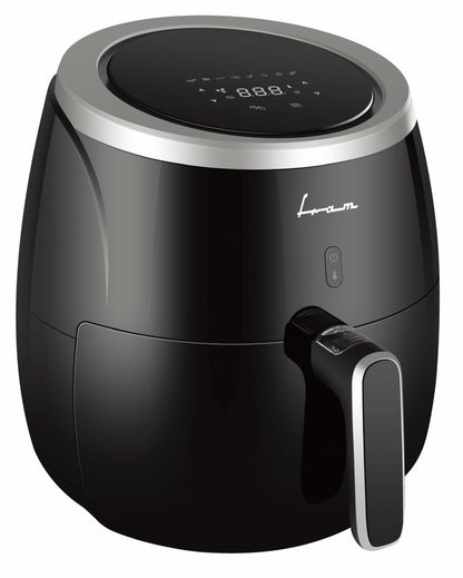 Friteuza cu aer cald FRAM Airfryer FAF-MD2000BK, gatire fara ulei, 2000W, capacitate cos 5L, afisaj digital, control Touch, vas detasabil anti-adeziv, termostat reglabil: 80-200˚C, negru