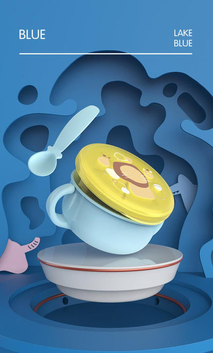 Bol 2 In 1 Pentru Snackuri Si Lingurita, Blue, U-Grow