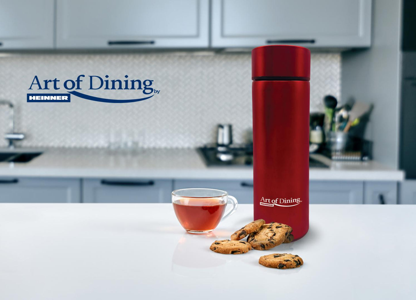 Termos Inox 450 Ml,Indicator Led Temperatura, Art Of Dining By Heinner(Mix 3 Colori In Bax)