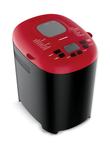 Masina de paine Heinner PastryChef 550 HBM-915BKR, 550W, capacitate 700-900g, 15 programe, negru/ rosu