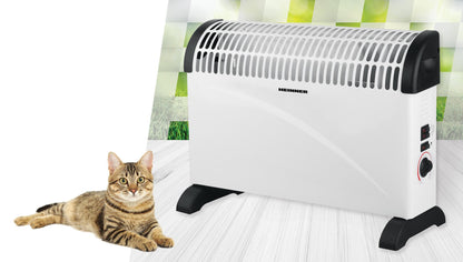Convector electric Heinner HCVH-Y2000T, 2000 W, termostat reglabil, ventilator Turbo, protectie supraincalzire, alb