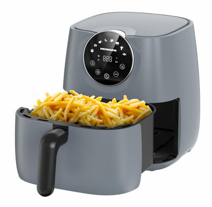 Friteuza cu aer cald Heinner smartfry HAF-B6GREY1700, 1700w, capacitate 5.7l, display digital cu control touch, termostat reglabil 80-200 grade, timer 60 min, Gri antracit
