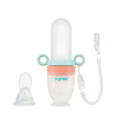 Dizpozitiv De Hranire Cu 2 Tetine : Suzeta Fructe + Lingurita, U-Grow